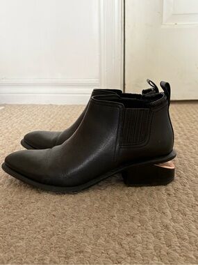 Alexander Wang Black Leather Ankle Chelsea Booties